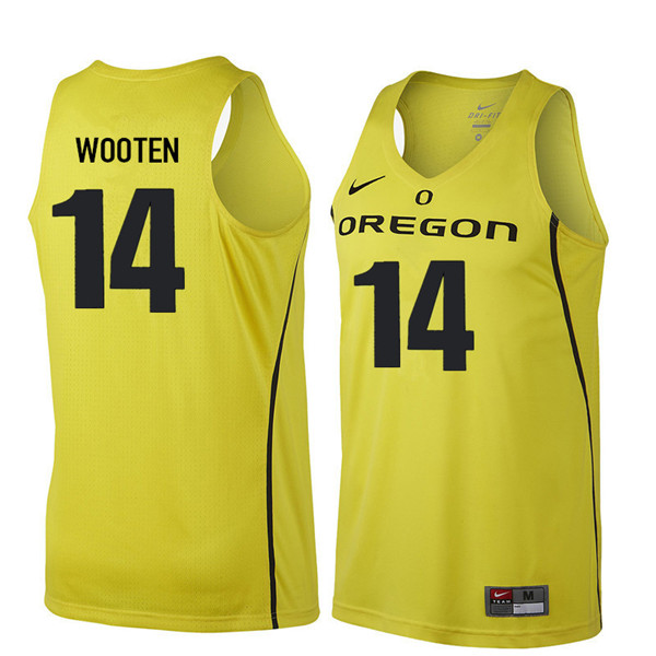 Men #14 Kenny Wooten Oregon Ducks College Basketball Jerseys Sale-Yellow